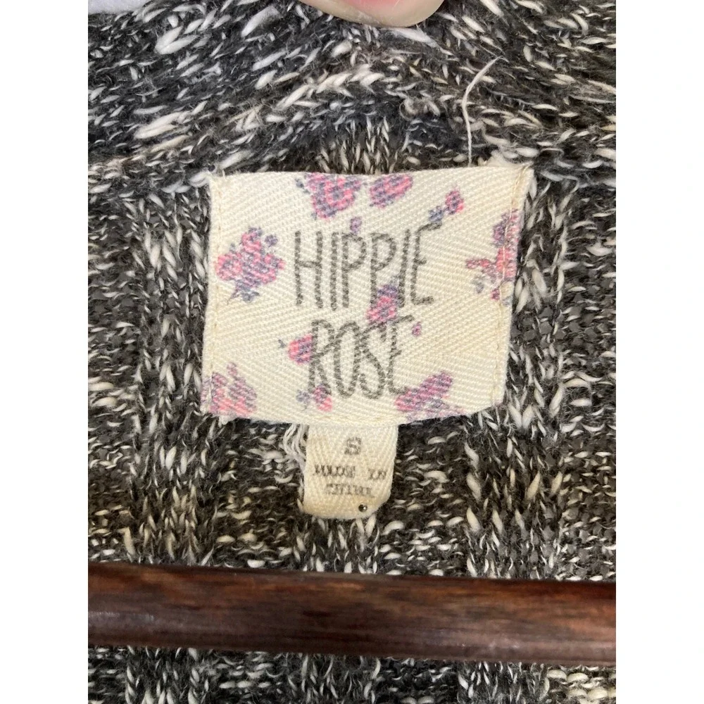 Textered Layering Hippie Rose Women S Gray Marled Ribbed Pocket Cardigan‎